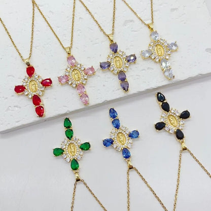Divine Mercy Gold Cross Necklace