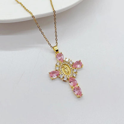 Divine Mercy Gold Cross Necklace
