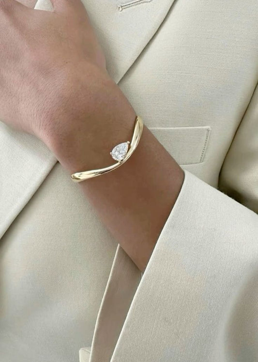 Aurora Crystal Arc Bangle