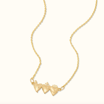 Holy Trio Sacred Hearts Necklace