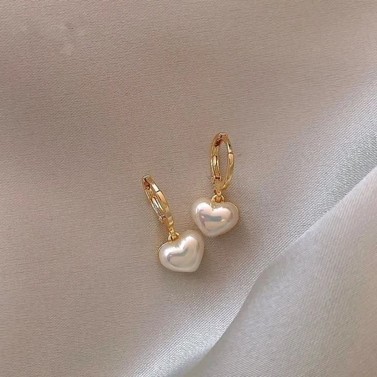Pearl Heart Hoop Earring