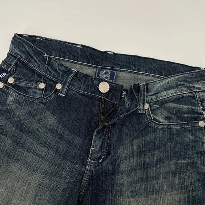 Crown Embroidery Pockets Jeans