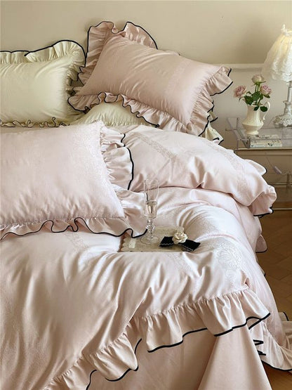 Silky Ruffle Bedding Set