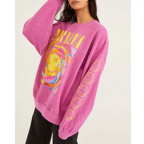 Nirvana Smiley Face Sweatshirt - Luxandluxy