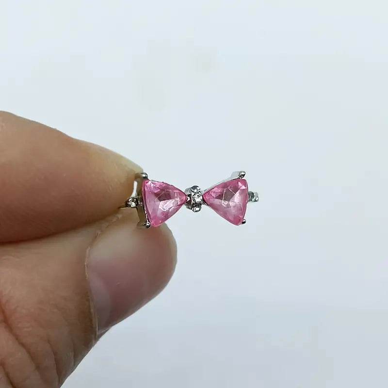 Bague Noeud Papillon Argenté Strass