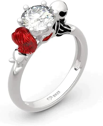 Bague pour cheveux rouges avec crâne d'amour