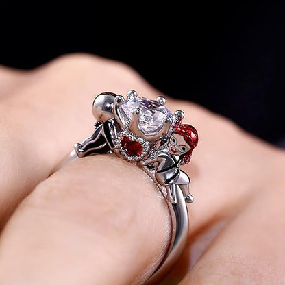 Bague pour cheveux rouges avec crâne d'amour