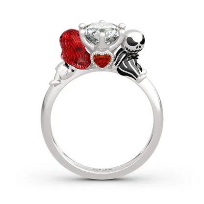 Bague pour cheveux rouges avec crâne d'amour