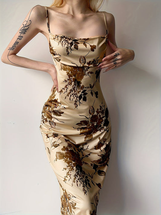 Robe longue vintage à imprimé floral