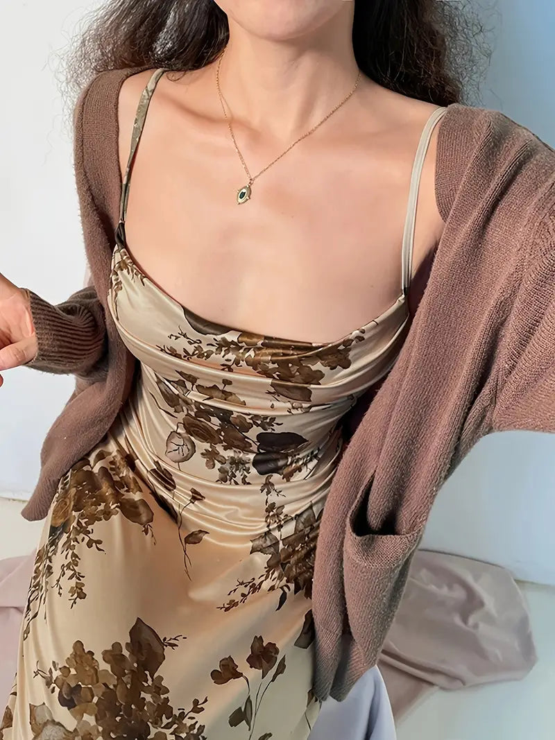 Robe longue vintage à imprimé floral