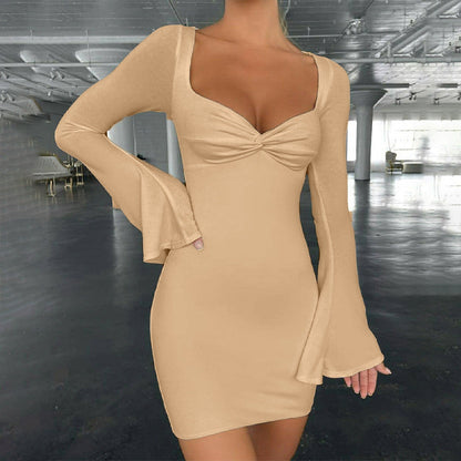 Flared Sleeve Bodycon Mini Dress