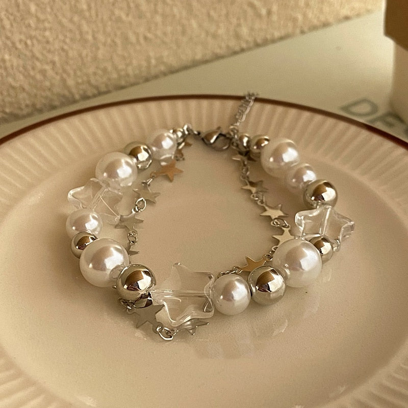 Pearly Angel Wings Star Bracelets