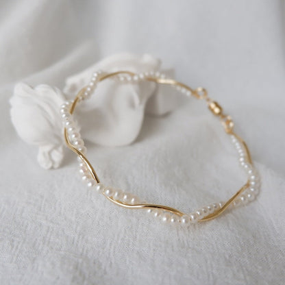 Twisted Pearl Wrap Bracelet